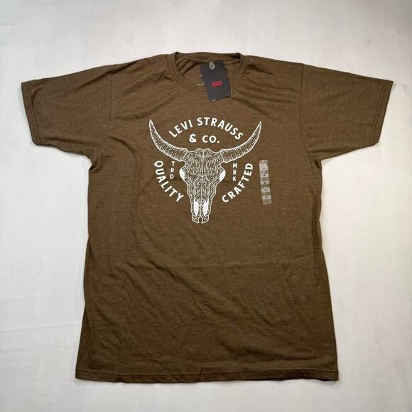 NWT Levi’s Relaxed Fit Brown Cotton Shirt Sz M - Picture 1 of 4